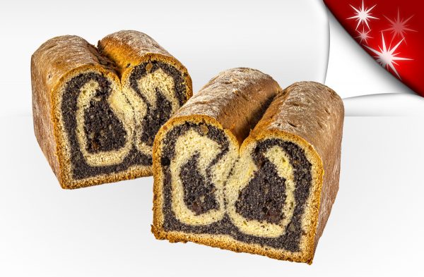 Mohnstollen (ganz), ohne Dekor (ca. 1200 g)